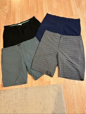 Men's shorts 4 pair size 36 JCrew IZOD and good fellow. Black, green, gray navy